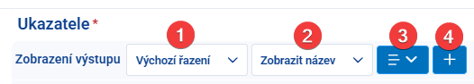 Obrázek 21: Ukazatele – zobrazení výstupu