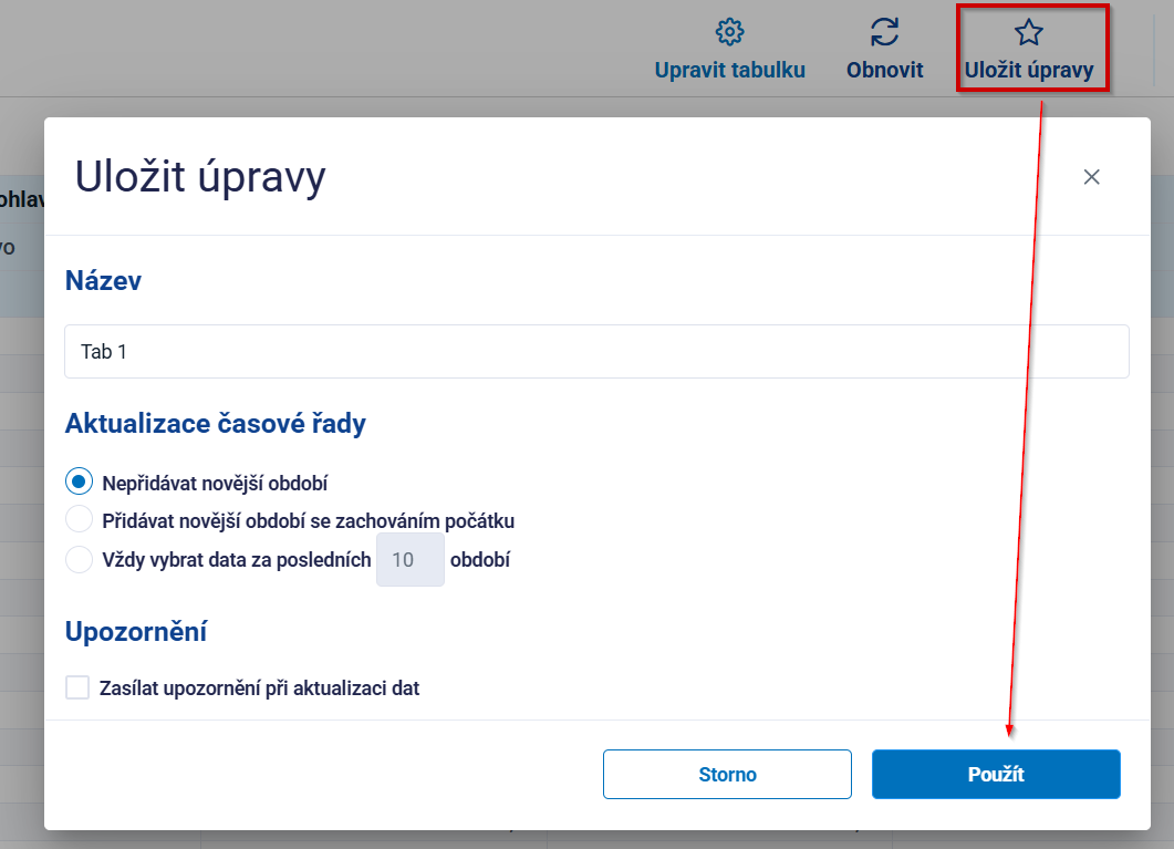 Obrázek 24: Uložit úpravy